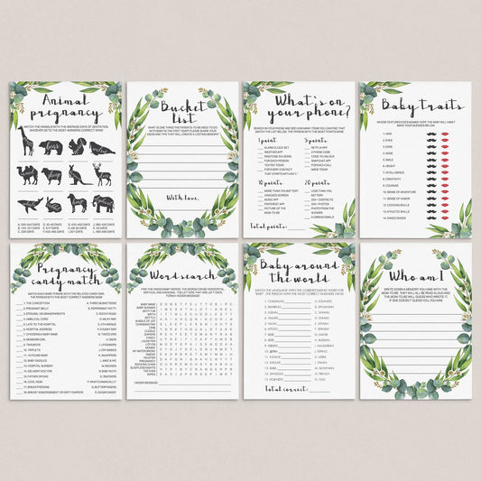 Gender Neutral Baby Shower Game Pack Instant Download by LittleSizzle