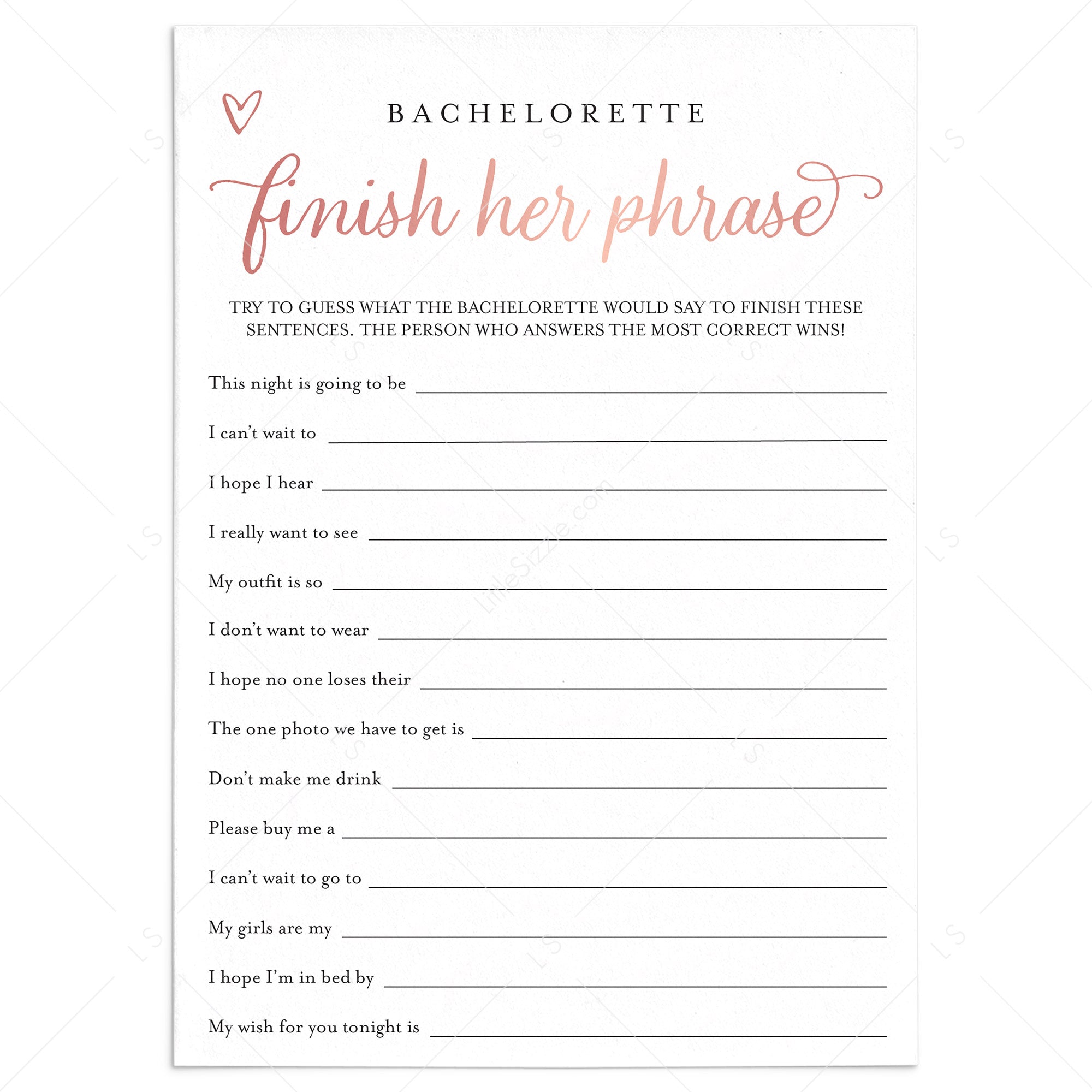 Bachelorette Icebreaker Conversation Starter Game Printable by LittleSizzle
