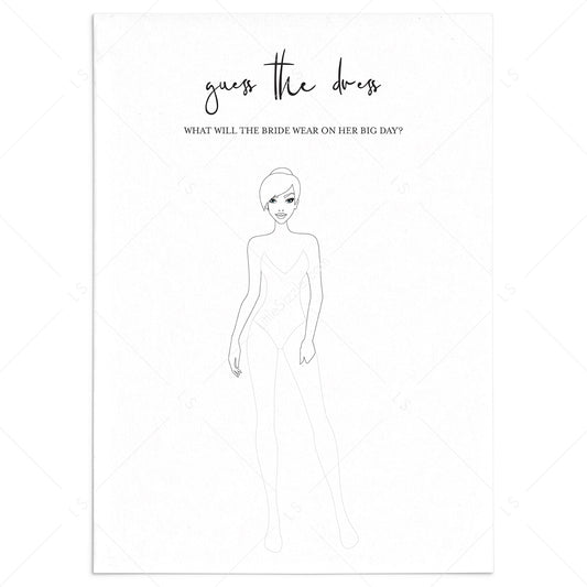 Modern Bridal Shower Activity Guess The Dress Printable by LittleSizzle