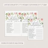 Editable Find The Guest Game for Wedding Showers