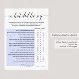 Funny bridal shower game template by LittleSizzle