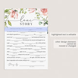 personalized bridal shower madlibs game digital download