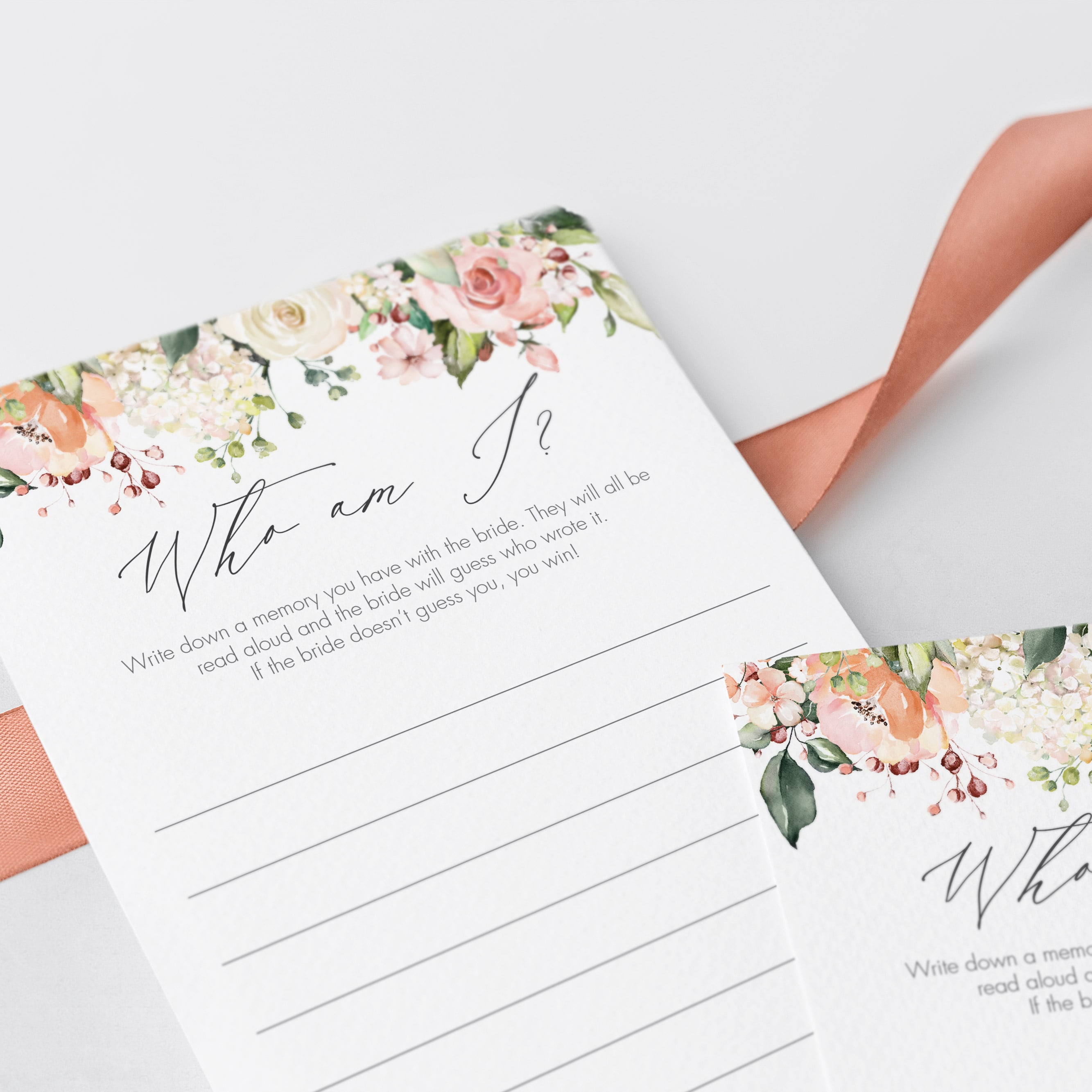 who am i bridal shower games instant download