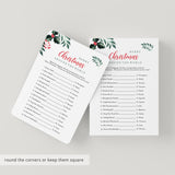 Greenery Merry Christmas Game for Family Printable