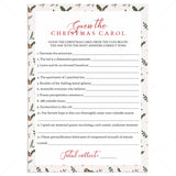 Christmas Songs Game Printable by LittleSizzle