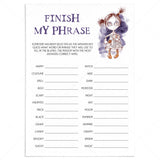 Creepy Halloween Game Printable Finish My Phrase by LittleSizzle