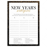 Printable New Year Game for Family Scattergories by LittleSizzle