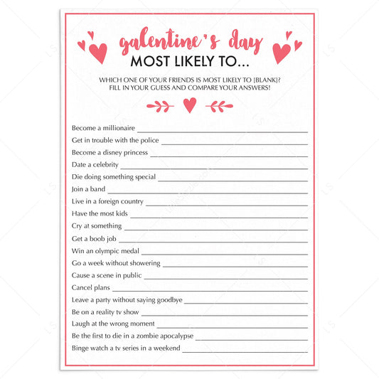 Most Likely To Game for Friends Printable & Virtual Files by LittleSizzle