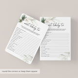 Most Likely To Adult Party Game Printable Green Gold