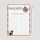 Halloween Words List Game Printable by LittleSizzle