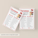 Christmas Naughty or Nice List for Adults Printable