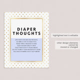 Gold glitter baby shower activity download by LittleSizzle