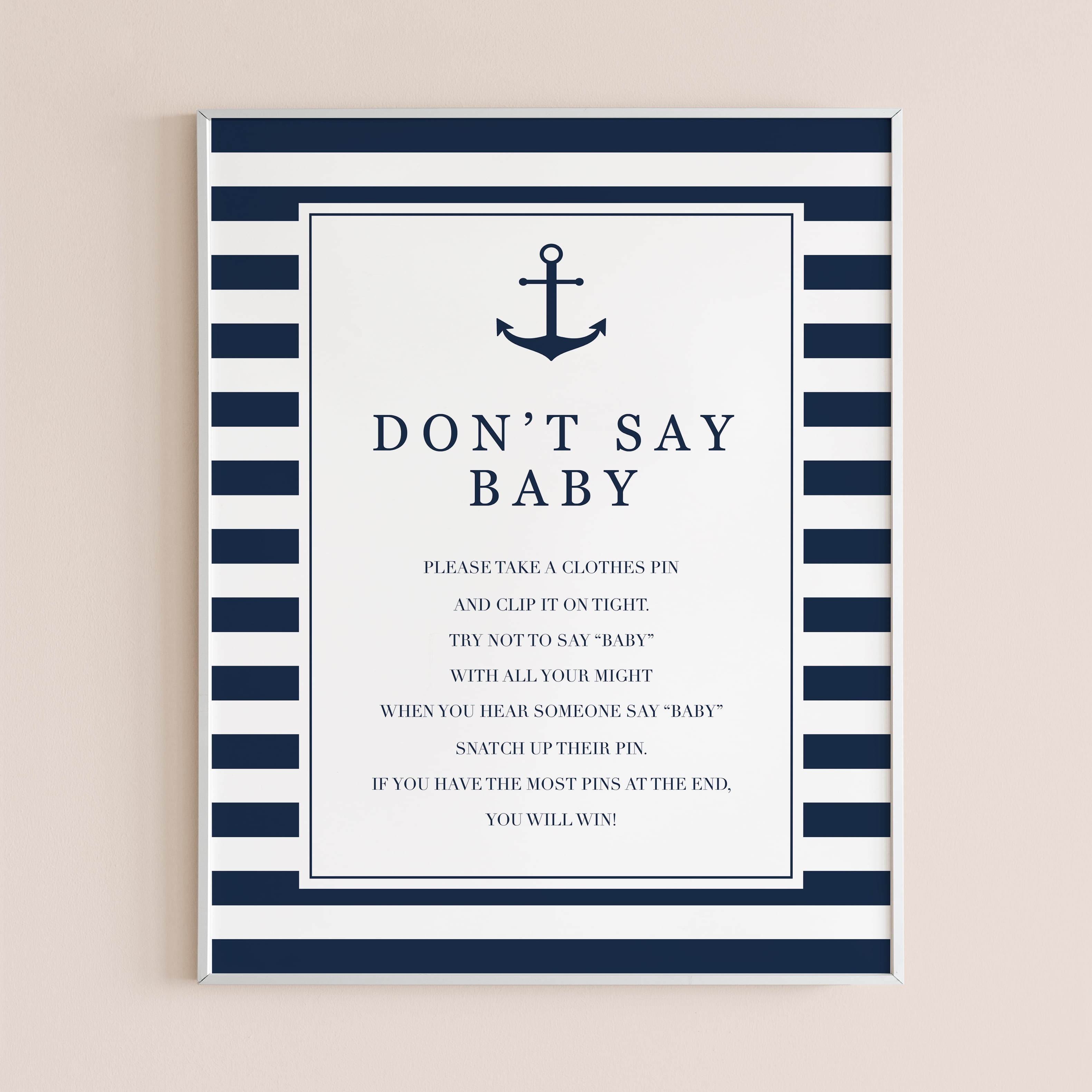 Dont say baby instructions printable for baby shower party by LittleSizzle