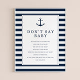 Dont say baby instructions printable for baby shower party by LittleSizzle