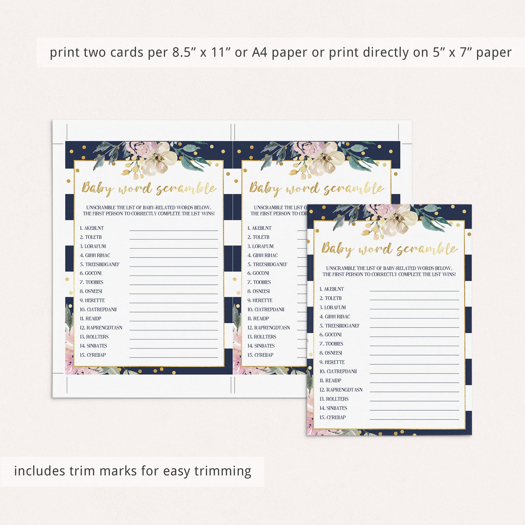 Fun and easy baby shower printable games by LittleSizzle