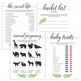 Baby Shower Games Package Printable Greenery Themed by LittleSizzle