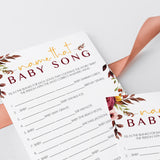 Boho Chic BabyShower Game Name That Baby Song Instant Download