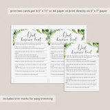Botanical Baby Shower Game Dad Knows Best Printable
