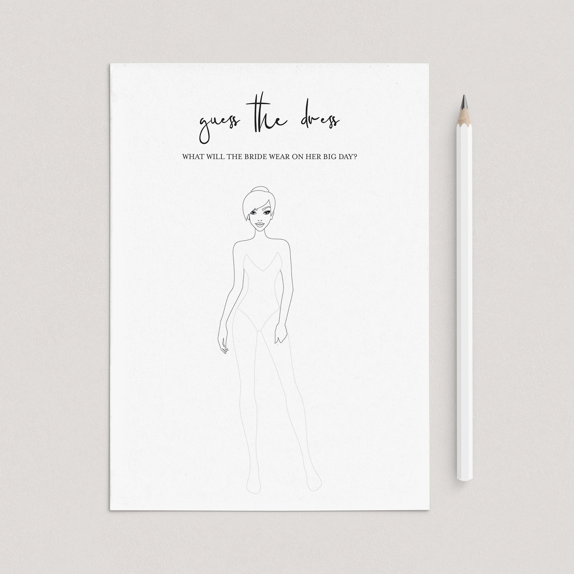 Modern Bridal Shower Activity Guess The Dress Printable by LittleSizzle