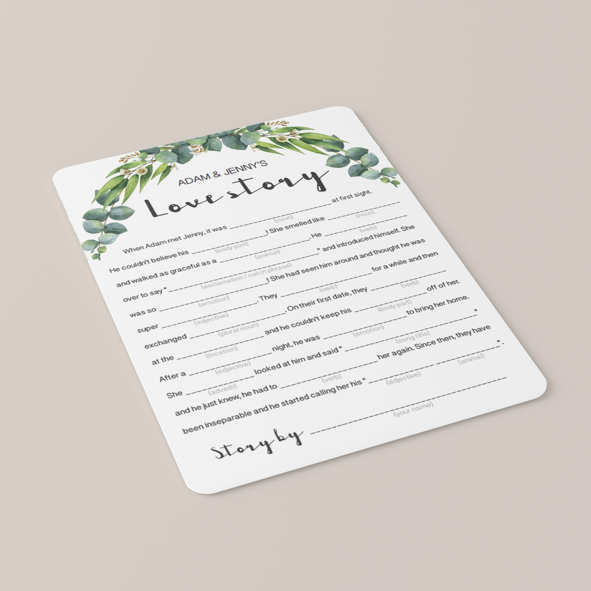 editable bridal shower games printable greenery