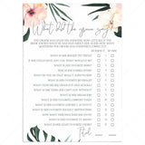 Funny Wedding Shower Game Template What Did The Groom Say by LittleSizzle