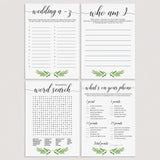 Botanical Wedding Shower Games Pack Printable by LittleSizzle