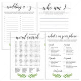 Botanical Wedding Shower Games Pack Printable by LittleSizzle