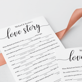 Bridal Mad Libs Template for Greenery Wedding Shower