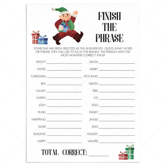 Holiday Party Game Finish The Phrase by LittleSizzle