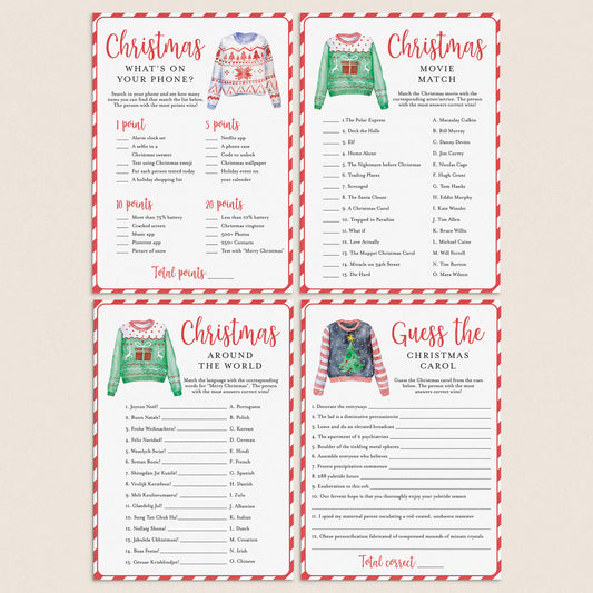 Funny Christmas Party Games Bundle Digital Download by LittleSizzle