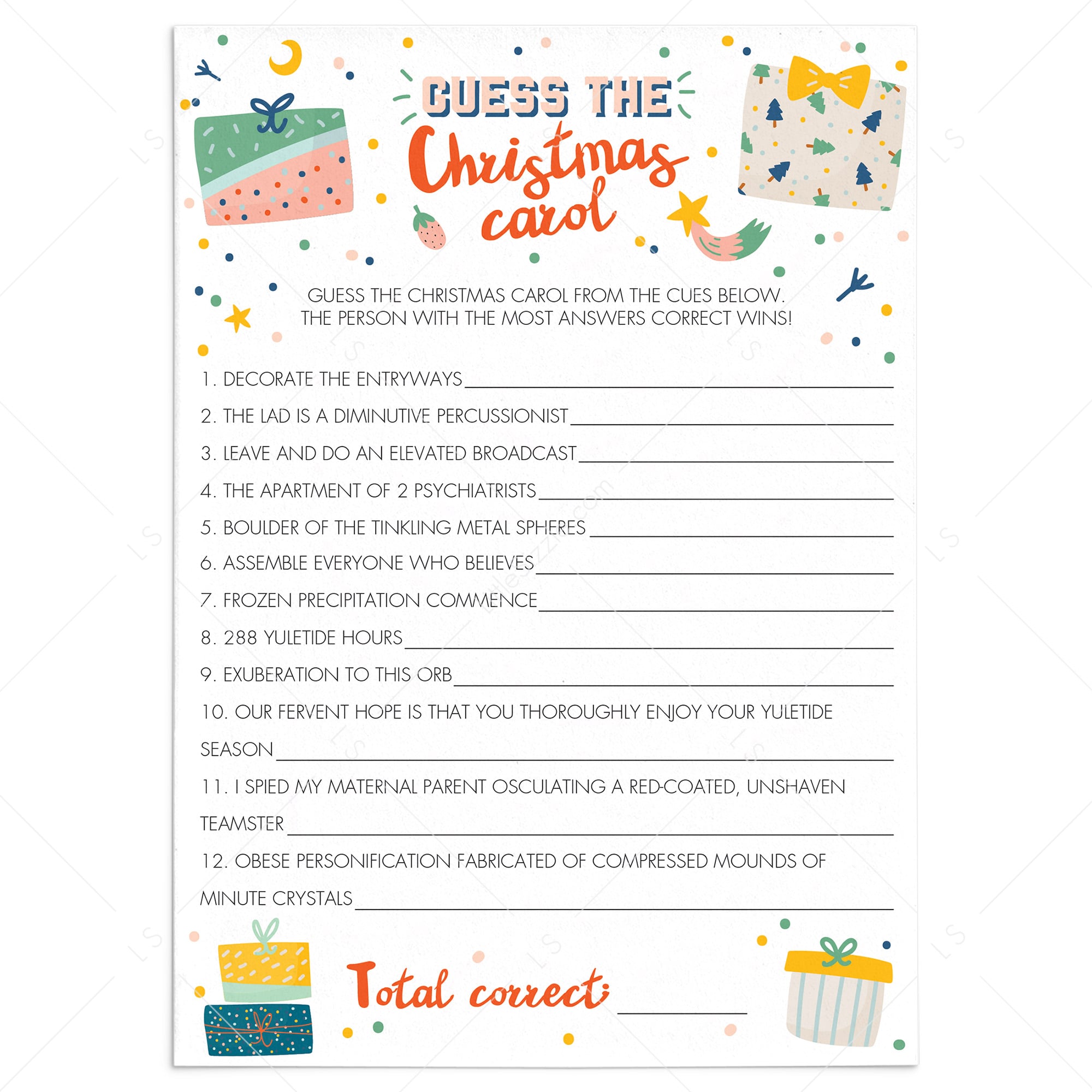 Funny Christmas Songs Trivia Game Download by LittleSizzle