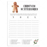 Printable Christmas Scattergories Game Instant Download by LittleSizzle