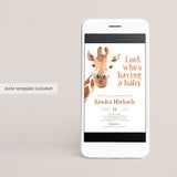 Funny Baby Shower Invitation Suite Giraffe Theme