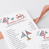 4th of July Game for Adults Presidential Couples