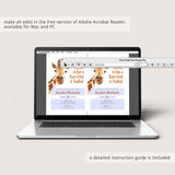 Funny Baby Shower Invitation Suite Giraffe Theme