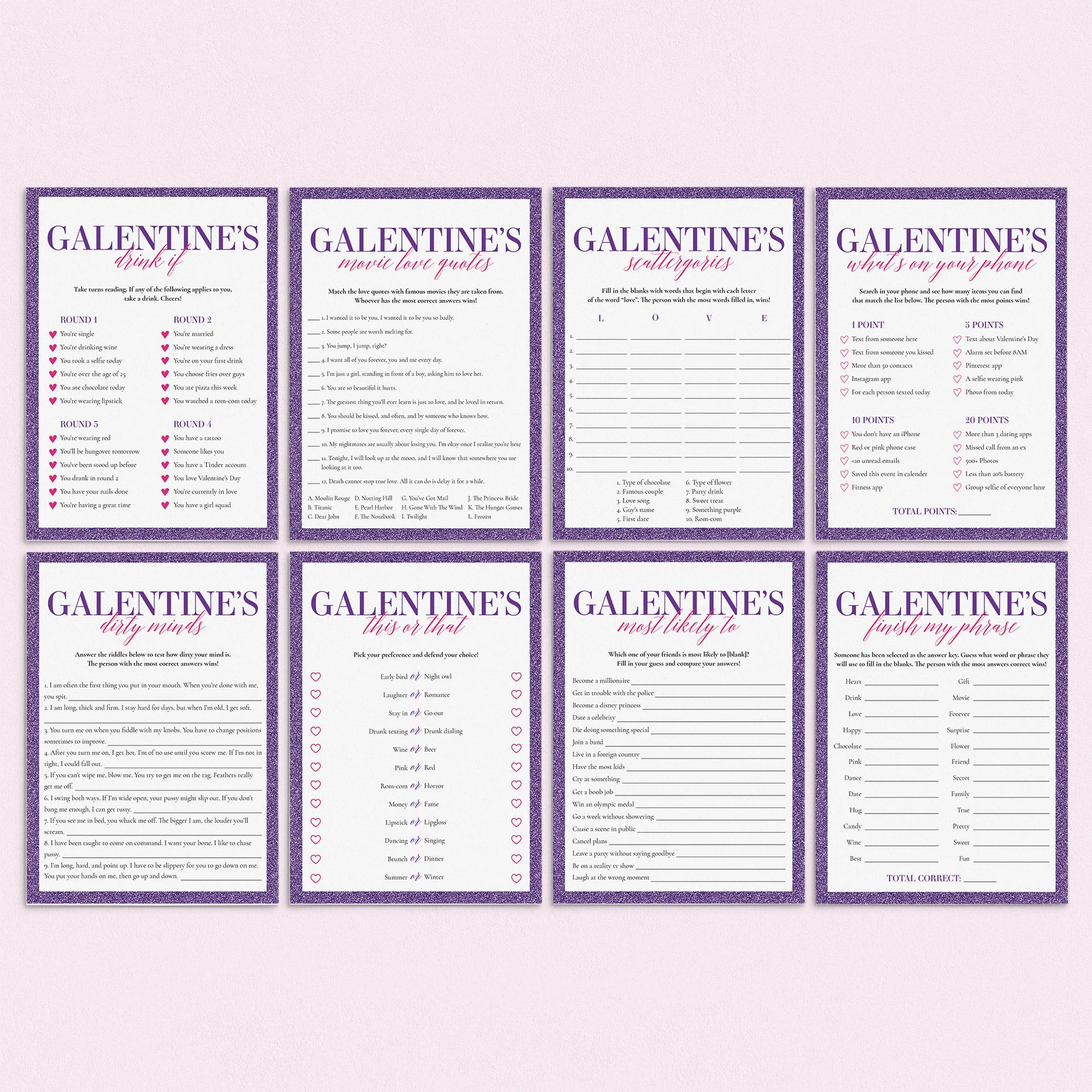 Galentines Day Games Bundle Printable by LittleSizzle