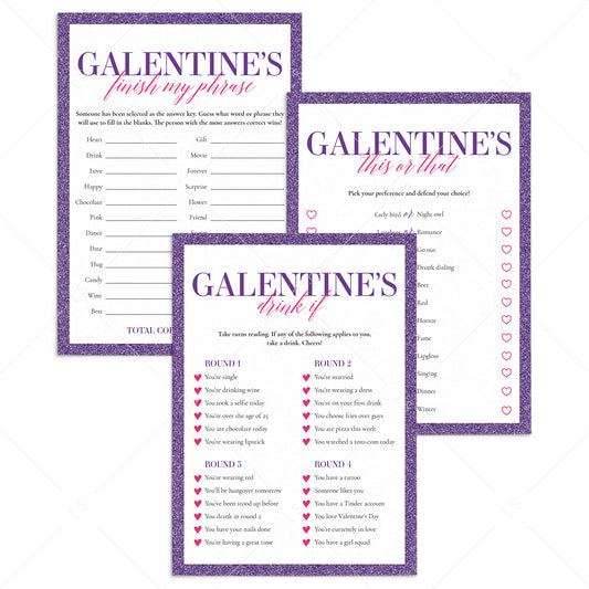 Galentines Day Party Games Pack Instant Download
