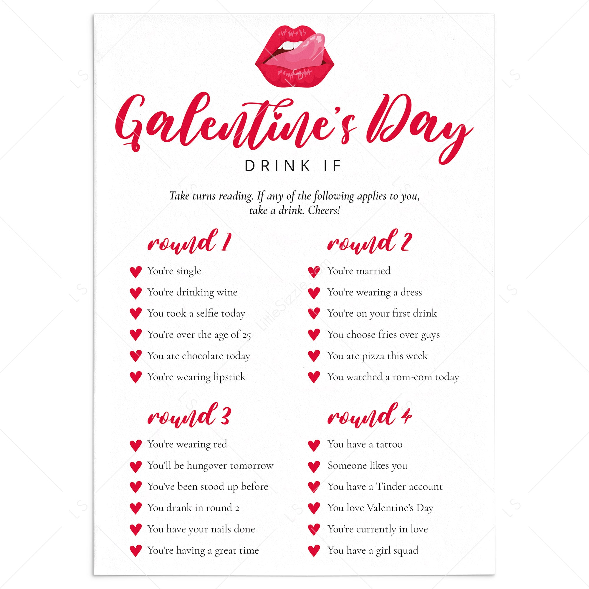 Galentine's Day Drinking Game for Adults by LittleSizzle