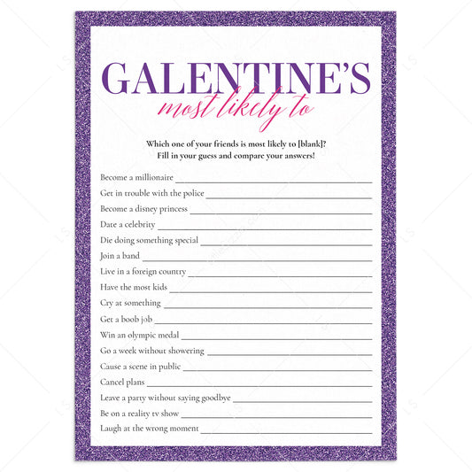 Galentine's Most Likely To Game Printable by LittleSizzle