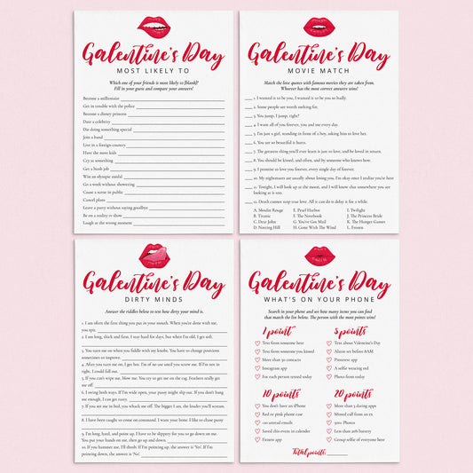 Adult Galentines Day Games Pack Printable by LittleSizzle