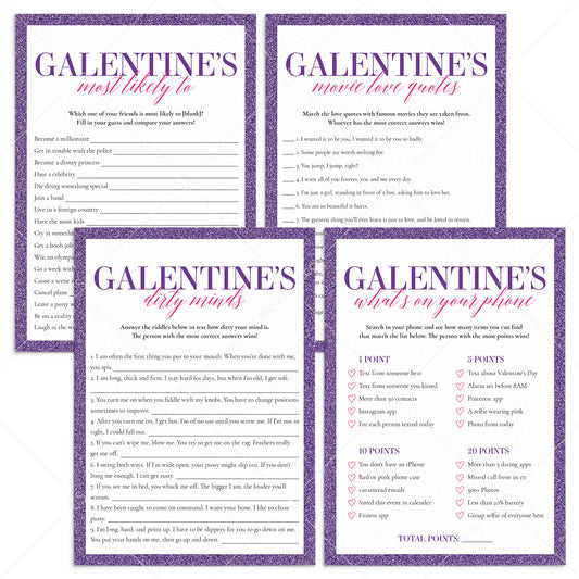 Printable Galentines Games Bundle Digital Download by LittleSizzle