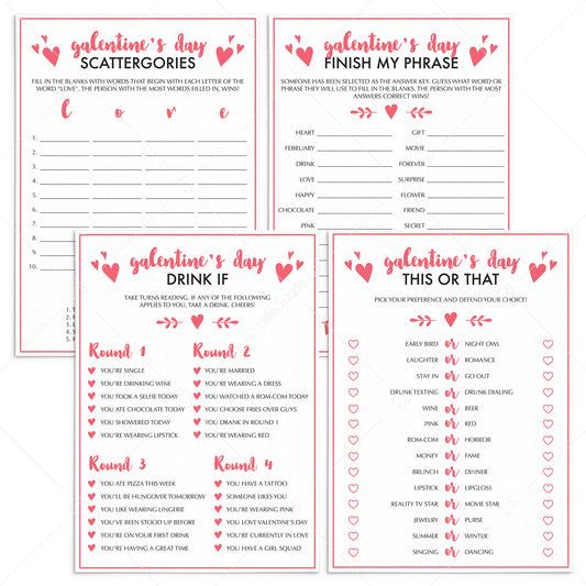 Galantine's Day Party Games Bundle Printable & Virtual by LittleSizzle