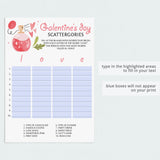 Scattergories Game for Girls Party Instant Download