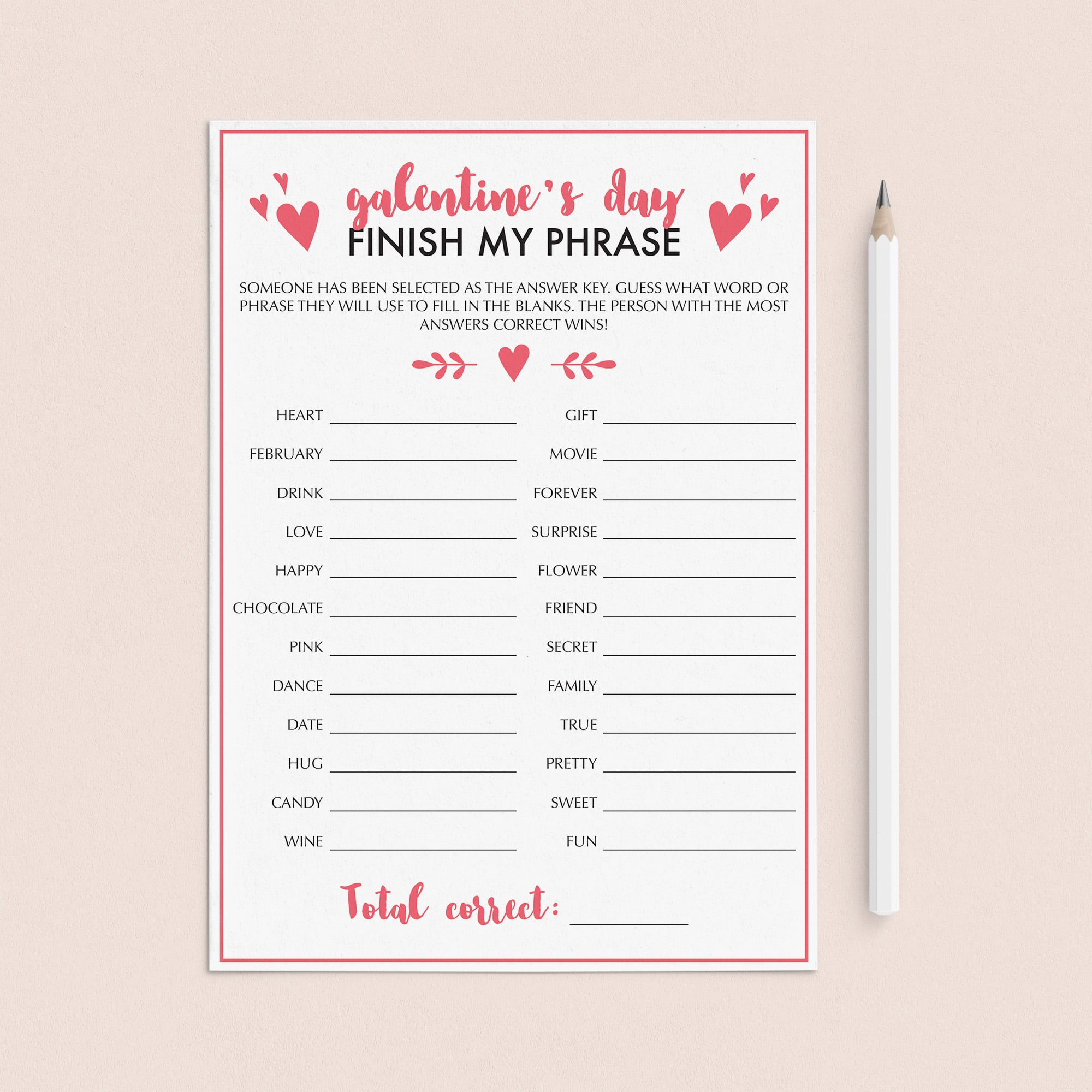 Galentine's Day Party Game Finish My Phrase by LittleSizzle