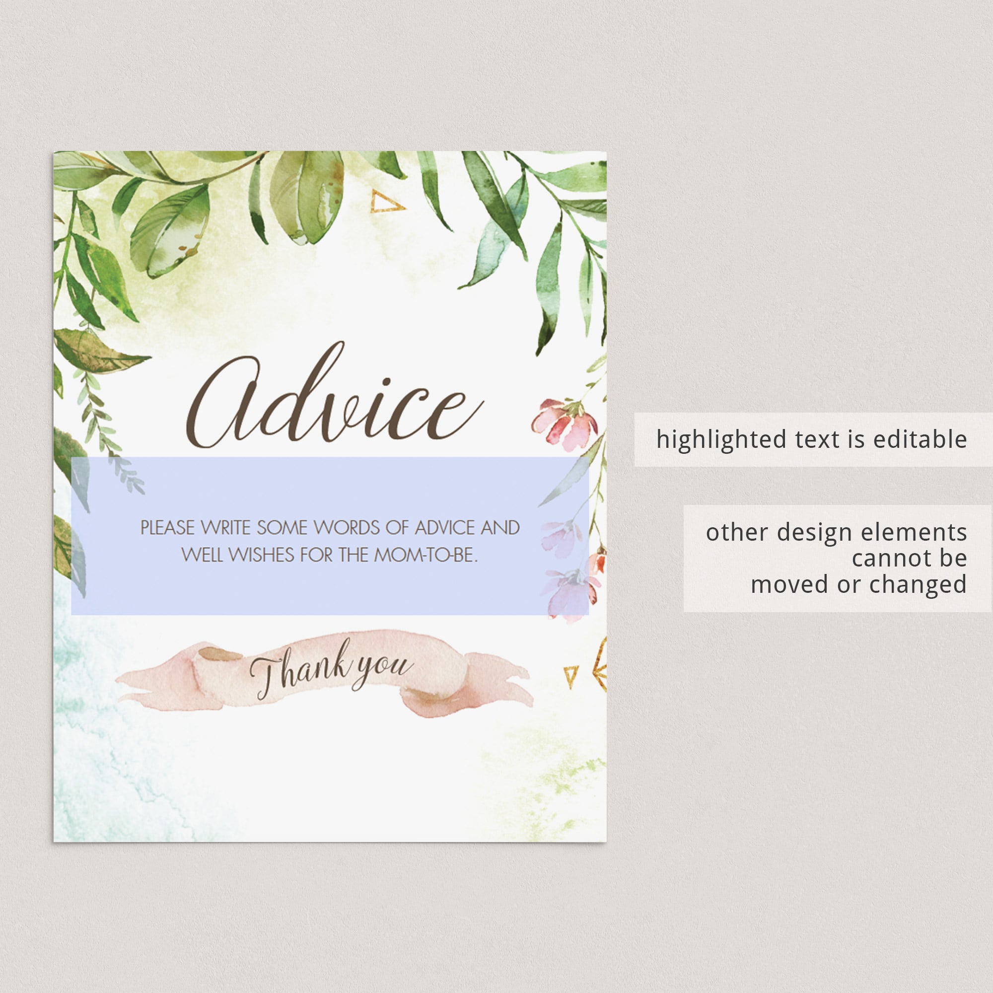 Instant download advice and well wishes for mom to be by LittleSizzle