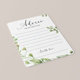 Advice for Mommy-To-Be Greenery Baby Shower Printable