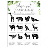 Funny Baby Shower Game Animal Pregnancy Instant Download by LittleSizzle