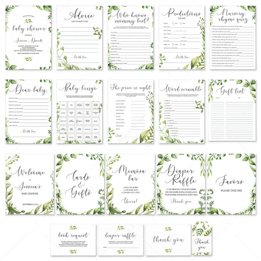 Garden Baby Shower Complete Bundle Printable by LittleSizzle