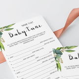Watercolor leaves baby party games download PDF by LittleSizzle