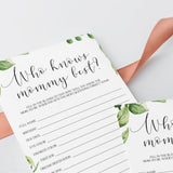 Watercolor green leaf baby shower decor printable by LittleSizzle